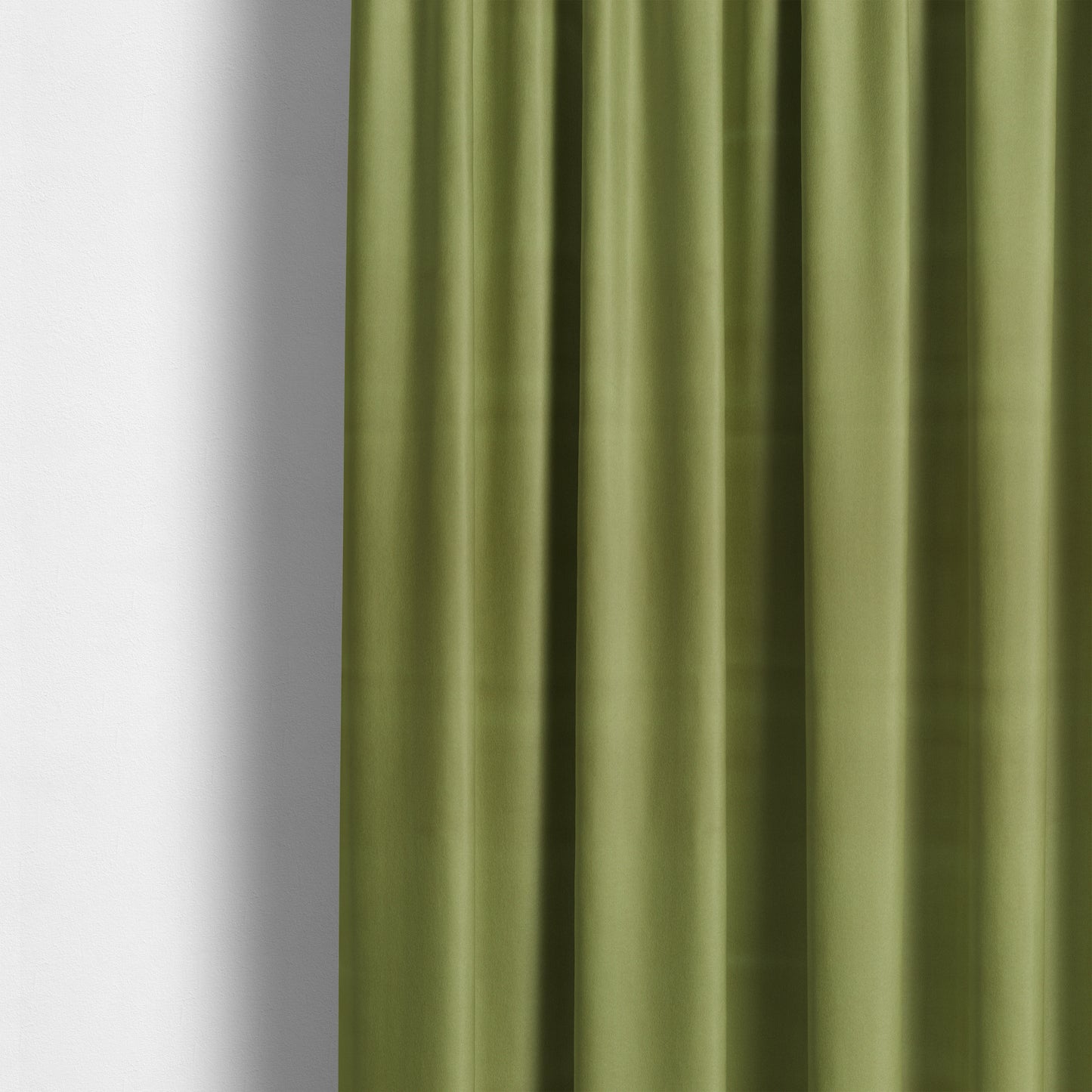 Zouk Plain Durable Velvet Brushed Cotton Effect Upholstery Fabric Pear Green Colour - Made To Measure Curtains