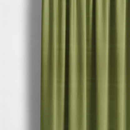 Zouk Plain Durable Velvet Brushed Cotton Effect Upholstery Fabric Pear Green Colour - Made To Measure Curtains