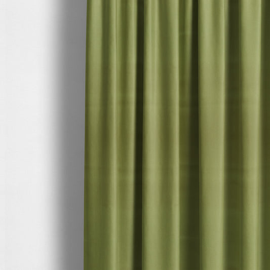 Zouk Plain Durable Velvet Brushed Cotton Effect Upholstery Fabric Pear Green Colour - Made To Measure Curtains