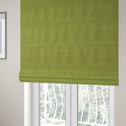 Zouk Plain Durable Velvet Brushed Cotton Effect Upholstery Fabric Pear Green Colour - Roman Blinds