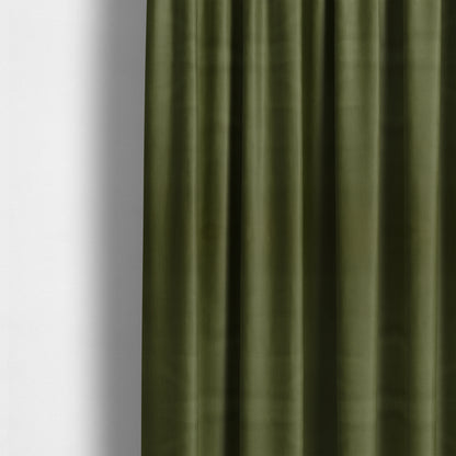 Zouk Plain Durable Velvet Brushed Cotton Effect Upholstery Fabric Juniper Green Colour - Made To Measure Curtains