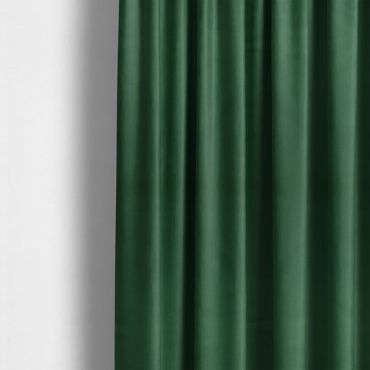 Zouk Plain Durable Velvet Brushed Cotton Effect Upholstery Fabric Basil Green Colour - Made To Measure Curtains