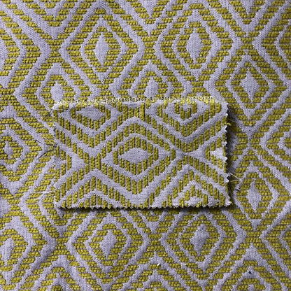 Geometric Diamond Modern Pattern In Green Colour Chenille Upholstery Fabric JO-864 - Made To Measure Curtains