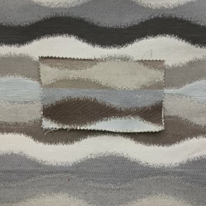 Aura Striped Neutral Colour Shades Pattern Fabric Chenille Upholstery Fabric JO-01 - Made To Measure Curtains