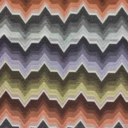 Geometric Colourful Funky Chevron Pattern Fabric Vibrant Colours Chenille Upholstery Fabric JO-18 - Made To Measure Curtains