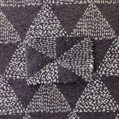 Piccadilly Collection Geometric Triangle Pattern Woven Upholstery Purple Chenille Fabric JO-536 - Made To Measure Curtains