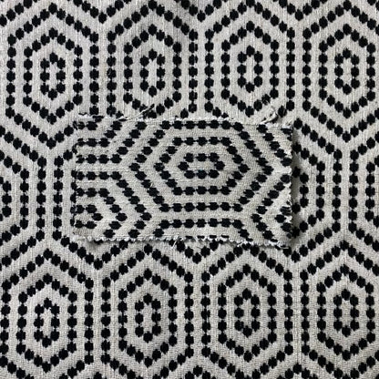 Black Colour Modern Geometric Pattern Chenille Upholstery Fabric JO-1200 - Roman Blinds