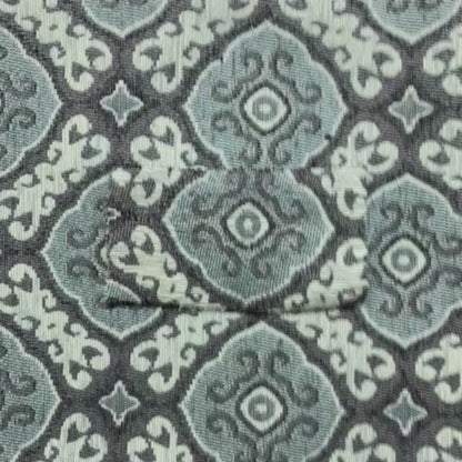 Azejulos Medallion Pattern Grey Green Colour Soft Woven Chenille Upholstery Fabric JO-36 - Made To Measure Curtains