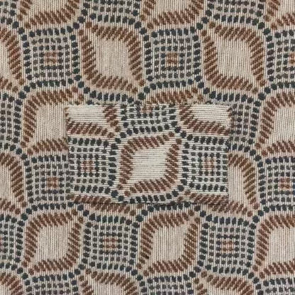 Geometric Orange Blue Eye Pattern Chenille Upholstery Fabric JO-13 - Roman Blinds