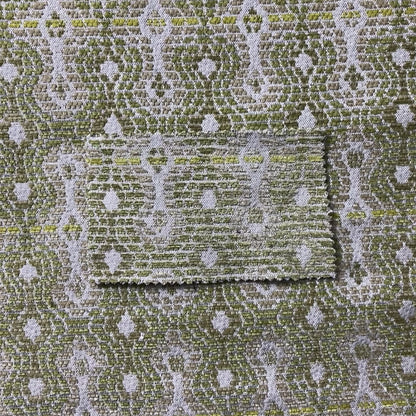 Geometric Pattern Green Colour Chenille Upholstery Fabric JO-889 - Handmade Cushions