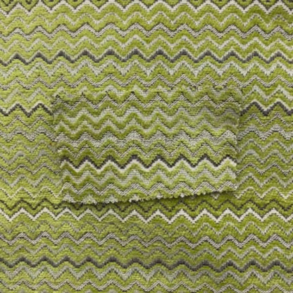 Zig Zag Green Chevron Striped Pattern Fabric Chenille Upholstery Fabric JO-04 - Roman Blinds