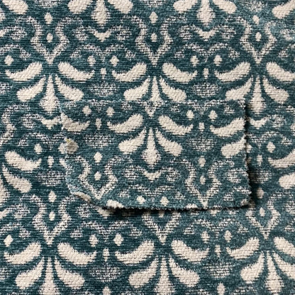 Flower Uniformed Inspired Pattern Green Cream Coloured Soft Chenille Upholstery Fabric JO-1417 - Made To Measure Curtains