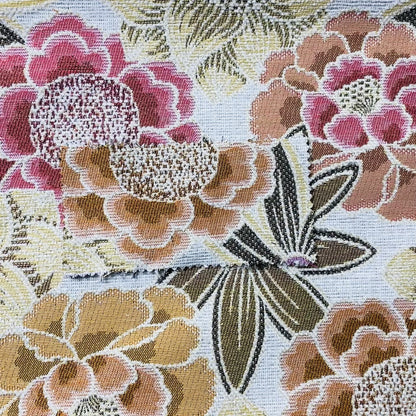 Bloomin Lovely Floral Pattern Collection Orange Woven Quality Upholstery Fabric JO-326 - Roman Blinds