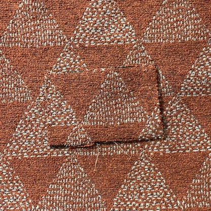 Piccadilly Collection Geometric Triangle Pattern Woven Upholstery Orange Chenille Fabric JO-533 - Made To Measure Curtains