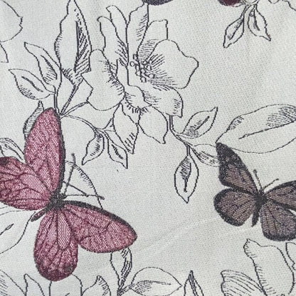 White Purple Pink Colour Flying Butterfly Animal Insect Pattern Chenille Upholstery Fabric JO-930 - Made To Measure Curtains