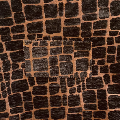 Vegas Brown Bronze Shine Effect Geometric Pebble Pattern Soft Chenille Upholstery Fabric JO-51 - Roman Blinds