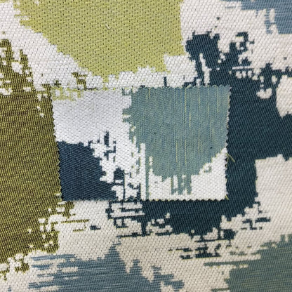 White Green Blue Colours Paint Splotch Inspired Pattern Soft Chenille Upholstery Fabric JO-124 - Made To Measure Curtains