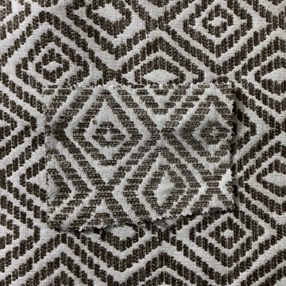 Geometric Diamond Modern Pattern In Brown Colour Chenille Upholstery Fabric JO-921 - Made To Measure Curtains