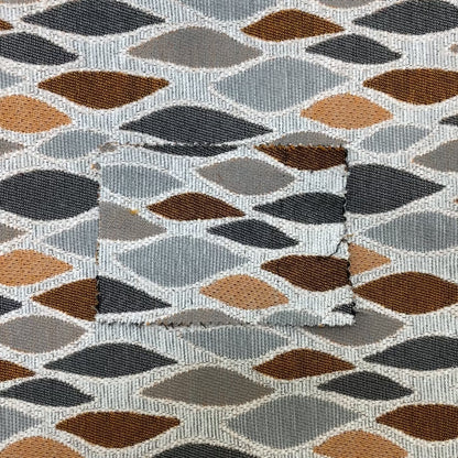 Eye Lid Pattern Fabric In Grey Orange White Colour Woven Soft Chenille Fabric JO-129 - Roman Blinds