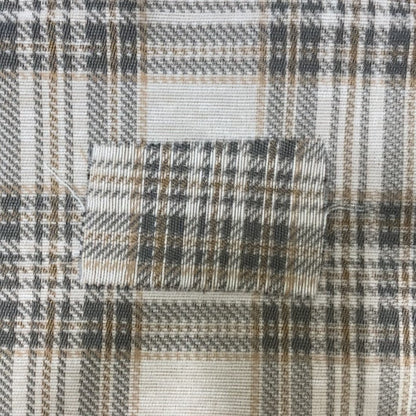 Quality Woven Jacquard Tartan Pattern Beige Grey Soft Chenille Fabric JO-584 - Made To Measure Curtains