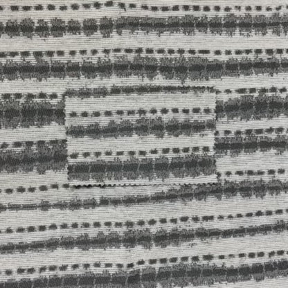 Designer Striped Pattern Cream Grey Colour Chenille Upholstery Fabric JO-21 - Roman Blinds