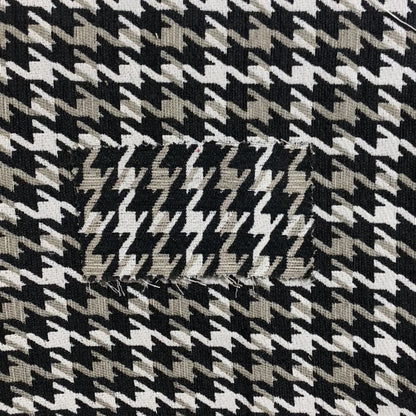 Boxer Houndstooth Pattern In Black Brown Cream Colour Woven Soft Chenille Upholstery Fabric JO-61 - Handmade Cushions