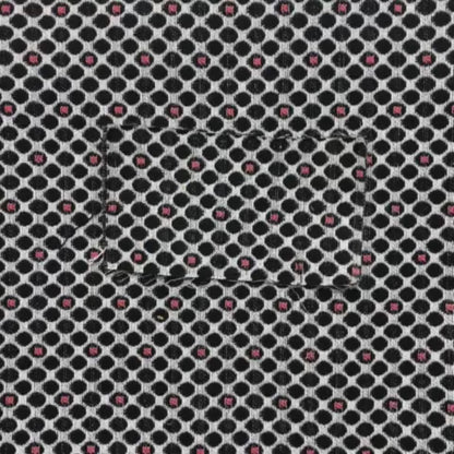 Uzbek Decorative Trellis Dotted Design Black White Red Colour Soft Chenille Interior Fabric JO-38 - Made To Measure Curtains