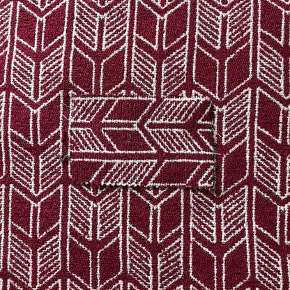 Piccadilly Collection Geometric Chevron Pattern Woven Upholstery Pink Chenille Fabric JO-543 - Roman Blinds