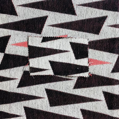 Fantasque Black Pink Triangular Geometric Pattern Woven Soft Chenille Upholstery Fabric JO-66 - Roman Blinds