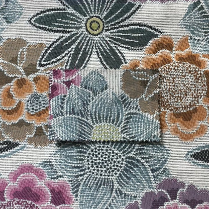 Bloomin Lovely Floral Pattern Collection Blue Woven Quality Upholstery Fabric JO-325 - Handmade Cushions