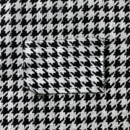 Black White Checked Dog Tooth Pattern Soft Chenille Upholstery Fabric JO-255 - Made To Measure Curtains