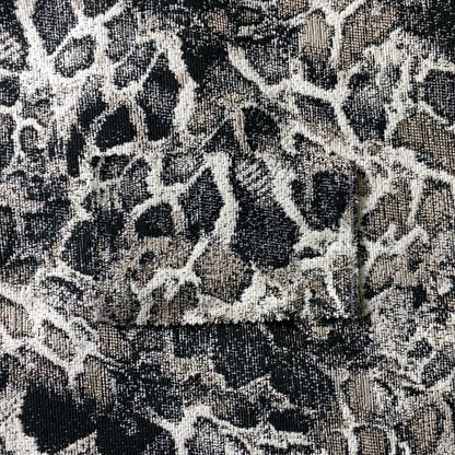 Old Stone Effect Pattern Black Beige Colour Soft Chenille Upholstery Fabric JO-1141 - Handmade Cushions