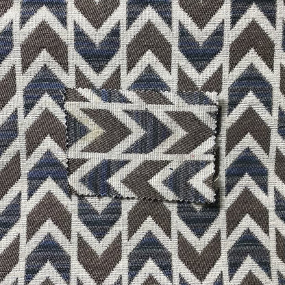 Chevron Striped Geometric Pattern In Brown Blue Colour Upholstery Fabric JO-1222 - Handmade Cushions