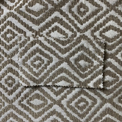 Geometric Diamond Modern Pattern In Brown Colour Chenille Upholstery Fabric JO-814 - Roman Blinds