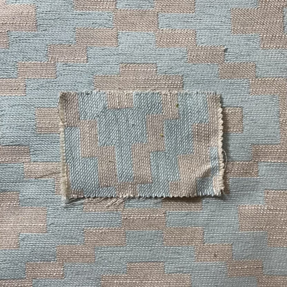 Light Blue Cream Colour Cubed Tetris Pattern Furnishing Upholstery Fabric JO-1263 - Roman Blinds