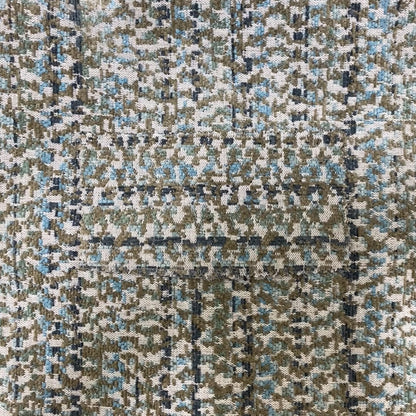 Geometric Pattern In Grey Blue Colour Chenille Upholstery Fabric JO-769 - Handmade Cushions