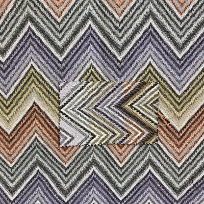 Furnishing Fabric White Green Orange Yellow Purple Colour Chevron Soft Chenille Fabric JO-120 - Made To Measure Curtains