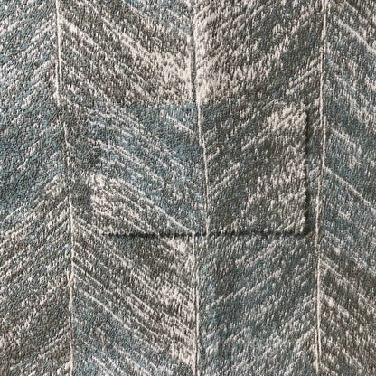 New Wave Pattern Blue Grey Colour Chenille Upholstery Fabric JO-806 - Roman Blinds