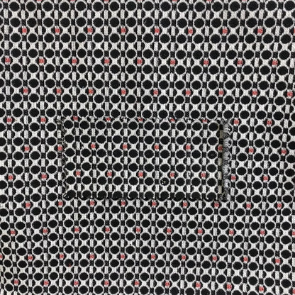 Uzbek Decorative Geometric Small Circular Pattern Black White Pink Colour Soft Chenille Interior Fabric JO-114 - Roman Blinds