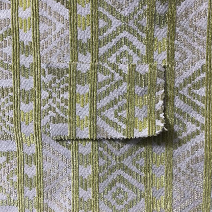 Tribal Aztec Pattern Lime Green Colour Chenille Upholstery Fabric JO-906 - Made To Measure Curtains