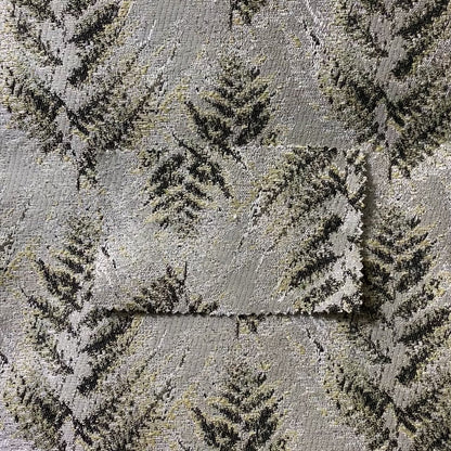 Shine Tone Green Silver Colour Tree Pattern Chenille Furnishing Upholstery Fabric JO-1052