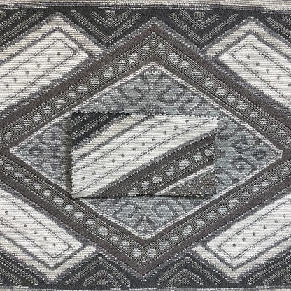 Grey Beige Colour Kilim Aztec Geometric Design Soft Chenille Upholstery Fabric JO-112 - Made To Measure Curtains