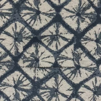 Geometric Stone Design Cream Blue Colour Chenille Upholstery Fabric JO-20 - Handmade Cushions