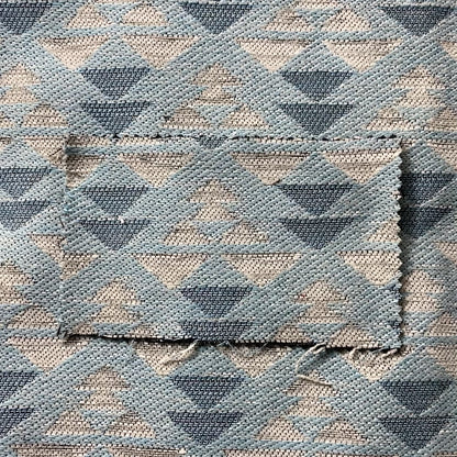 Arrow Geometric Blue White Colour Chenille Upholstery Fabric JO-1123