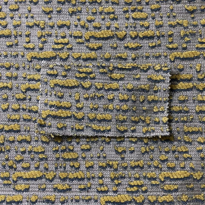 Abstract Style Pattern Yellow Grey Silver Colour Raised Textured Chenille Upholstery Fabric JO-1375 - Handmade Cushions