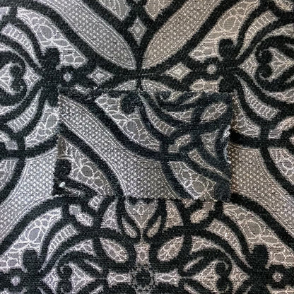 Vegas Black Silver Shine Effect Geometric Large Pattern Medallion Soft Chenille Upholstery Fabric JO-475 - Made To Measure Curtains