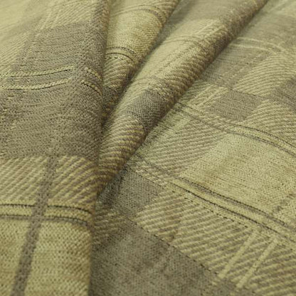 Luxury Soft Like Cotton Tartan Pattern Brown Colour Chenille Upholstery Fabric 05062018-10