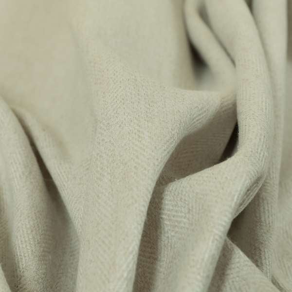 Aldwych Herringbone Soft Wool Textured Chenille Material Cream Furnishing Fabric - Roman Blinds