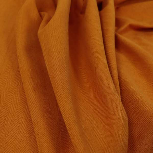 Aldwych Herringbone Soft Wool Textured Chenille Material Orange Furnishing Fabric - Roman Blinds