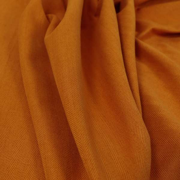 Aldwych Herringbone Soft Wool Textured Chenille Material Orange Furnishing Fabric - Made To Measure Curtains